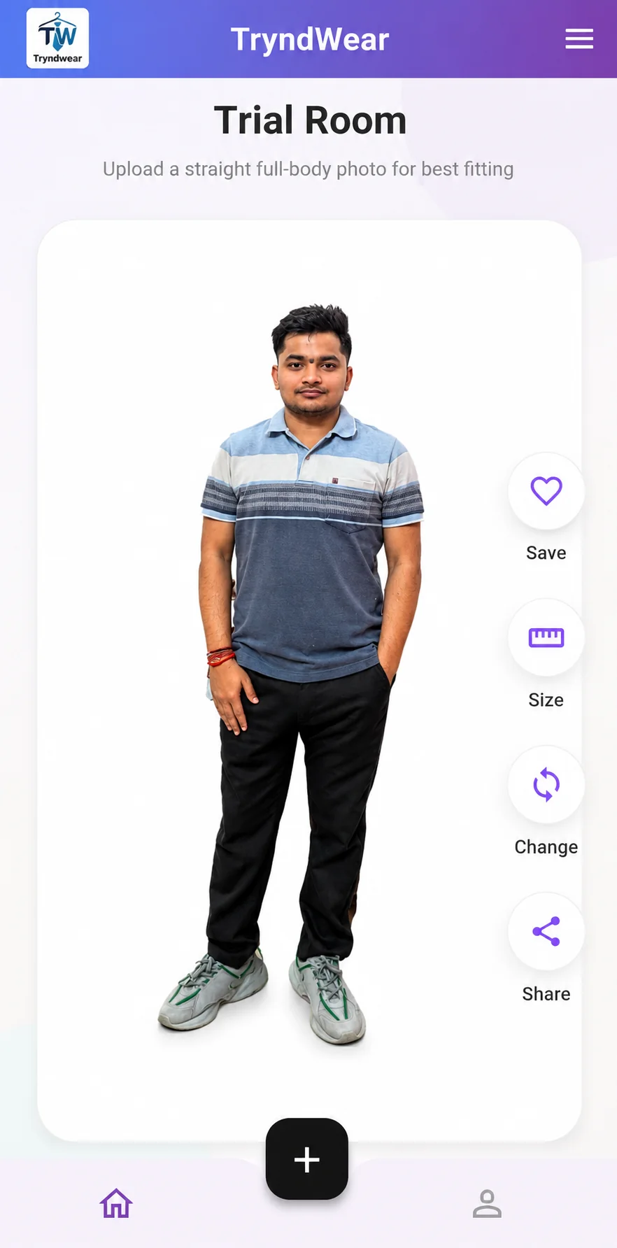 User before try-on