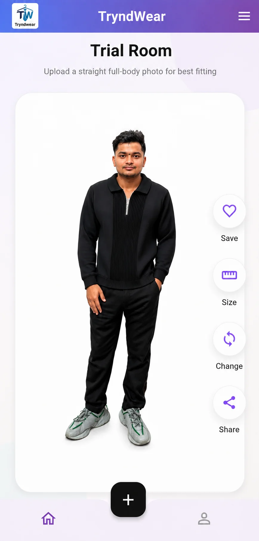 User after try-on